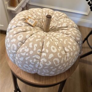 Mud Pie Cream and Tan Patterned Lg Pumpkin Decor